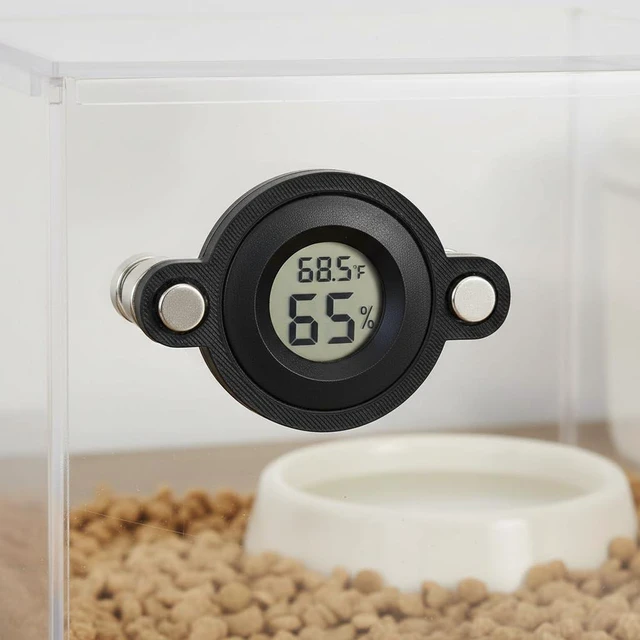 Alt view image 7 of 7 - 2 Pcs Magnetic Reptile Thermometer and Humidity Gauge Temperature and Humidity Monitor for Jumping Spider and Reptile Tank Mini Digital Hygrometer(Round)