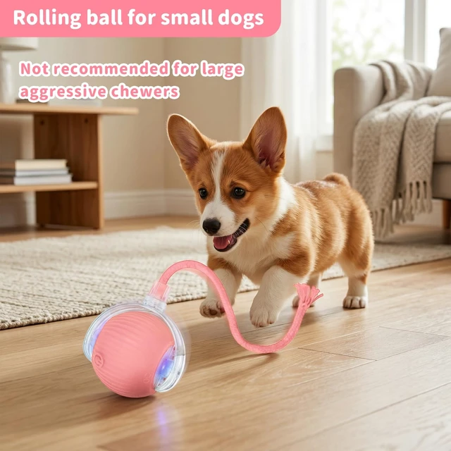 Alt view image 3 of 7 - Cat Toys for Indoor Cats Smart Automatic Ball Moving Chase Dogs Toy, Pink | Ball Rolling for Bored Kitten Pet, Upgraded Speedy Moving Chase Dogs Toy
