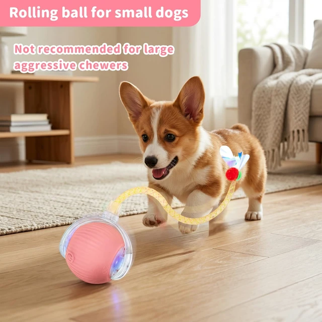 Alt view image 3 of 7 - Cat Toys for Indoor Cats Smart Automatic Ball Moving Chase Dogs Toy, Pink | Ball Rolling for Bored Kitten Pet, Upgraded Speedy Moving Chase Dogs Toy