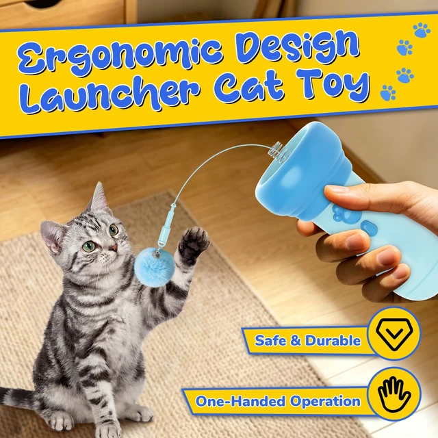 Alt view image 5 of 7 - Interactive Cat Toy for Indoor with Launcher Ball One-Click Recycling | Interactive Hunting Cat Toy for Indoor Bored Kittens & Adult Cats, Reduces Boredom, Stimulates Natural Hunting Instincts
