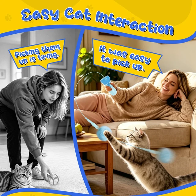 Alt view image 6 of 7 - Interactive Cat Toy for Indoor with Launcher Ball One-Click Recycling | Interactive Hunting Cat Toy for Indoor Bored Kittens & Adult Cats, Reduces Boredom, Stimulates Natural Hunting Instincts