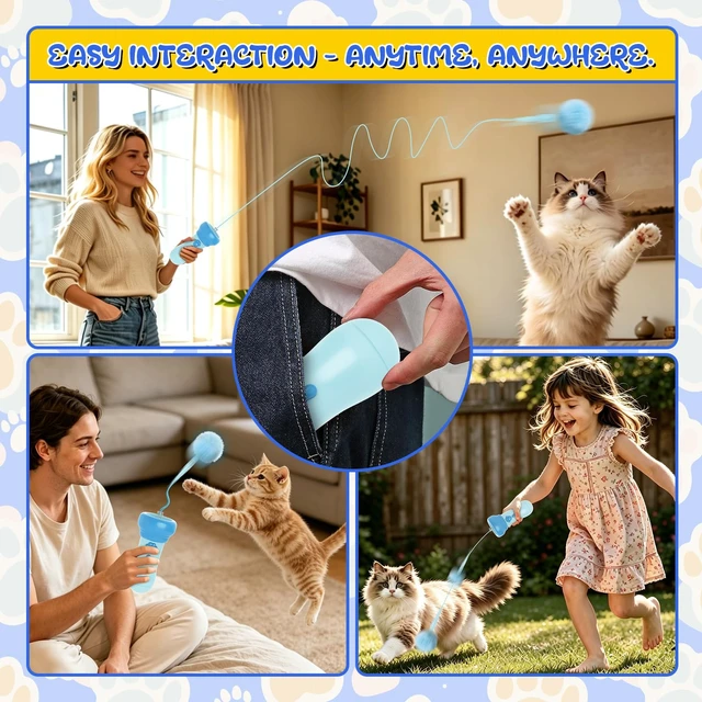 Alt view image 7 of 7 - Interactive Cat Toy for Indoor with Launcher Ball One-Click Recycling | Interactive Hunting Cat Toy for Indoor Bored Kittens & Adult Cats, Reduces Boredom, Stimulates Natural Hunting Instincts