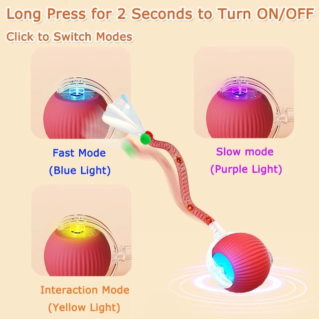 Alt view image 5 of 6 - 1PC Interactive Cat Toys for Indoor Cats,2025 New Generation Interactive Cat Ball Toy with Elastic Mesh Tail,Automatic Cat/Kitten Toys with Chirping & Motion Activate,Cat Toys for Bored Indoor,Gray