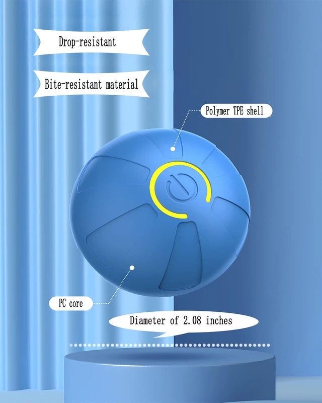 Alt view image 4 of 7 - Dog Toy2-Inch Interactive Dog Toys for Small Dogs (Blue) | For Small Dogs/CatsRechargeable toy ballinteractive smart dog ball toy