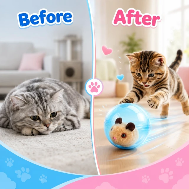 Alt view image 3 of 7 - Automatic Rolling Hamster Ball, Electric Interactive Pet Play Ball, 360° Random Moving Toy for Cat, Dog, Bunny, Kids, Indoor Home Playroom, Travel Use (Pink)