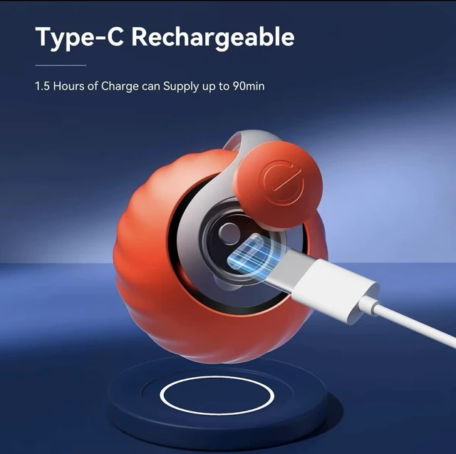 Alt view image 3 of 6 - Interactive Automatic Pet Ball Toy for Cats & Small Dogs USB-C Rechargeable, 3 Tails, 2 Speed Modes for Endless Play (Orange, Small)