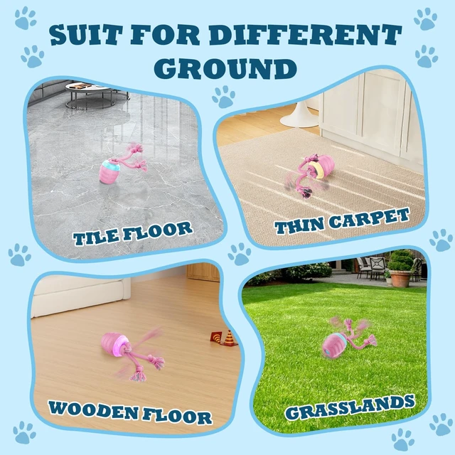 Alt view image 7 of 7 - Interactive Dog Toys Ball - New Upgraded Chase Buddy Dog Toy for Medium/Large Dogs, Automatic Moving and Rolling Dogs Ball for Boredom, USB Rechargeable(Pink)