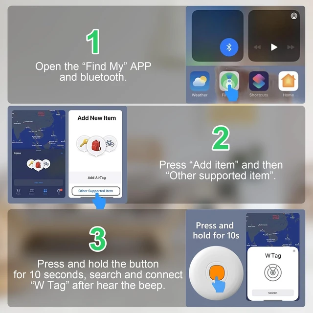 Alt view image 4 of 7 - Air Tracker Air 4 Pack Tag Tracker Tag,IP68 Waterproof Smart Tag Locator Keys Finder and Item Locator,Bluetooth Tracker Item Finders with Find My(iOS Only) Track Your Keys,Wallet (White)