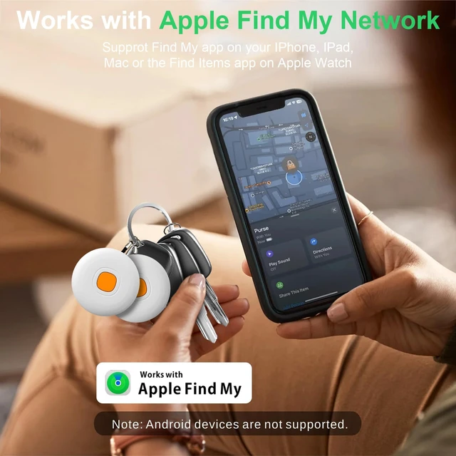 Alt view image 5 of 7 - Air Tracker Air 4 Pack Tag Tracker Tag,IP68 Waterproof Smart Tag Locator Keys Finder and Item Locator,Bluetooth Tracker Item Finders with Find My(iOS Only) Track Your Keys,Wallet (White)