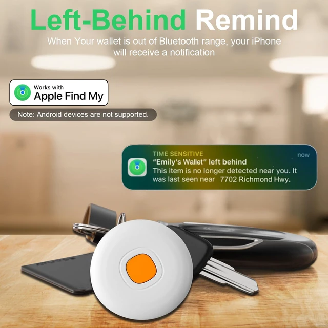 Alt view image 6 of 7 - Air Tracker Air 4 Pack Tag Tracker Tag,IP68 Waterproof Smart Tag Locator Keys Finder and Item Locator,Bluetooth Tracker Item Finders with Find My(iOS Only) Track Your Keys,Wallet (White)