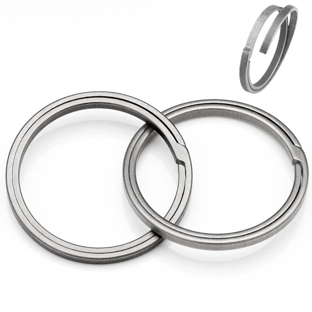 Main image of Titanium Key Rings Heavy Duty Side Push Easy Open Split Keychain Rings | No Nail Damage, Ultra Lightweight Dog Tag Ring, Bulk Keyrings for Car Keys, Hypoallergenic, Never Rusty, EDC Gift for Men