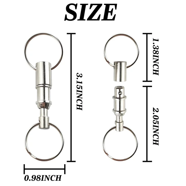 Alt view image 2 of 5 - 11PCS Quick Release Keychain Detachable Pull Apart Key Rings Heavy Duty Dual Split Snap Lock Holder Silver Double Spring Key Accessory