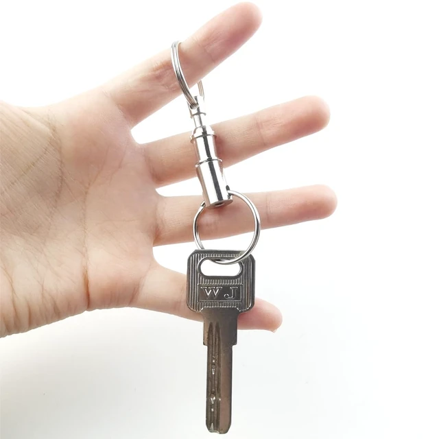 Alt view image 3 of 5 - 11PCS Quick Release Keychain Detachable Pull Apart Key Rings Heavy Duty Dual Split Snap Lock Holder Silver Double Spring Key Accessory
