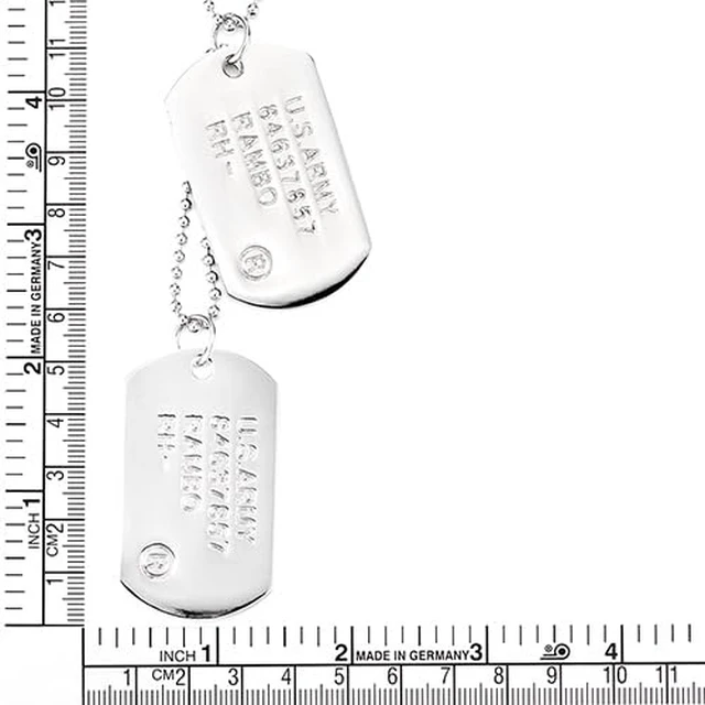Alt view image 4 of 7 - Men's Military Dog Tag Pendant Necklace With Ball Chain, Polished Double ID Tag Design, Engraved Army-Style Plate, Classic Soldier Gift