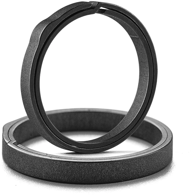 Main image of Titanium Key Chain Rings, Heavy Duty Keychain Rings (Black,K27x2) | Split Keyring for Car Keys, Dog Tags,Carabiner
