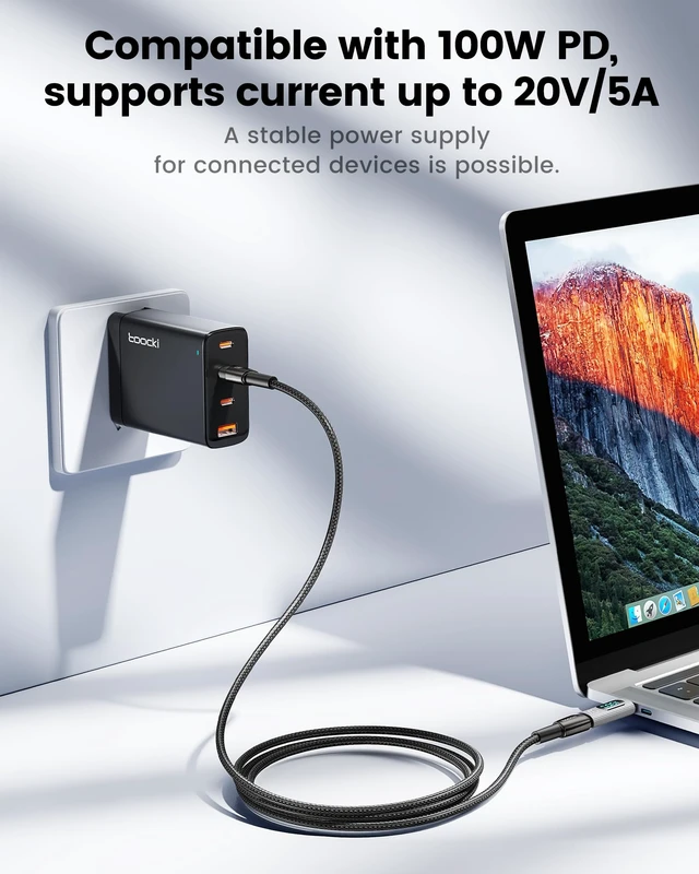 Alt view image 4 of 7 - 2Pack 100W USB C Female to Male Extension Adapter - Type C Power Meter Tester with Digital Display for iPad Pro, iPhone 15 Pro Max, MacBook Pro Laptop