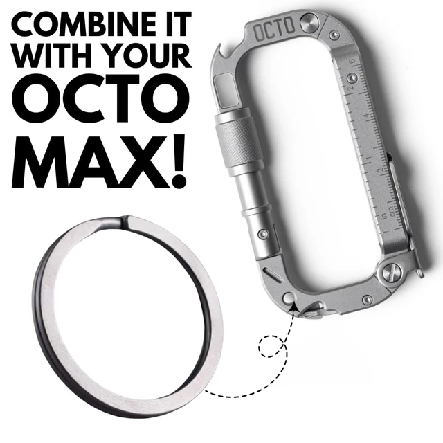 Alt view image 4 of 7 - OCTO Titanium Keyrings - Heavy Duty Split Rings for Keychains, Car Keys & EDC | 4 Pack Durable G5 Titanium Key Rings | Corrosion-Resistant, Beveled Edges for Easy Use | 1-Inch Key Rings