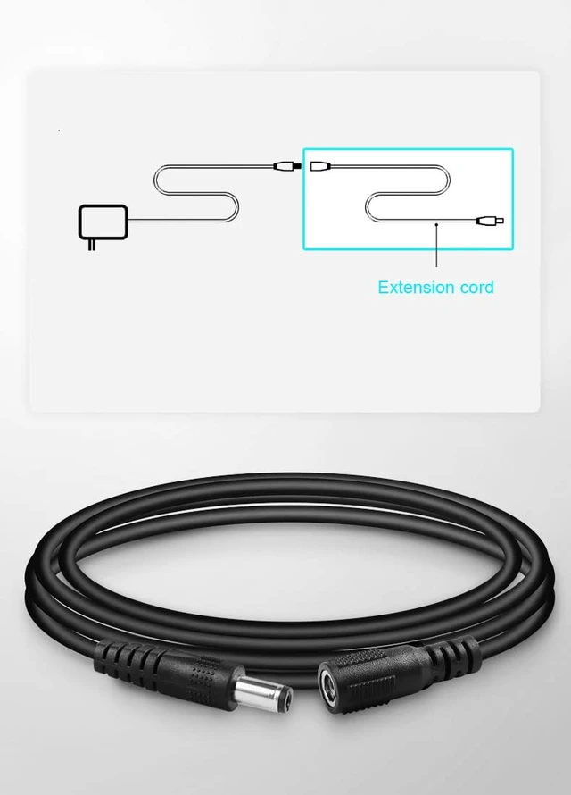 Alt view image 4 of 6 - 39.4in Guitar Effect Pedal Power DC Extension Cable Male to Female | 5.5 x 2.1mm Male to Female, 3.2ft / 1m, 20AWG, Guitar Effect Pedal Lead, Cord Extender Wire 3.2ft, 39.4in, 1m