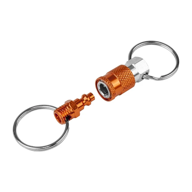 Alt view image 3 of 5 - KEYQC3 Pull Apart Coupler Keychain with 2 Split Rings, 3 Pack,unisex-adult, Orange, Small