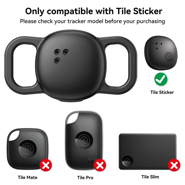 Alt view image 2 of 7 - 2-Pack Cat Collar Case for Life360 Tile Sticker (Smallest Tracker)NOT for Tile Mate/ProSilicone Protective Holder for Dog/Pet Collar, Ultra Durable, Easy Installation, Lightweight, Black