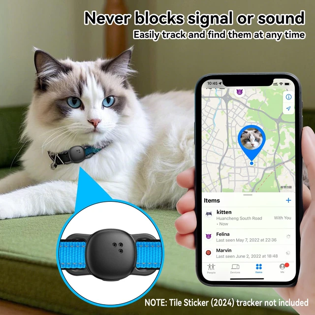 Alt view image 3 of 7 - 2-Pack Cat Collar Case for Life360 Tile Sticker (Smallest Tracker)NOT for Tile Mate/ProSilicone Protective Holder for Dog/Pet Collar, Ultra Durable, Easy Installation, Lightweight, Black