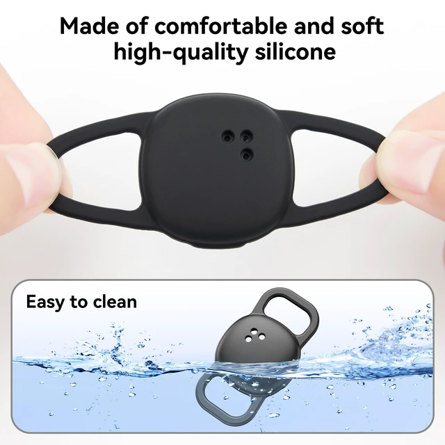 Alt view image 6 of 7 - 2-Pack Cat Collar Case for Life360 Tile Sticker (Smallest Tracker)NOT for Tile Mate/ProSilicone Protective Holder for Dog/Pet Collar, Ultra Durable, Easy Installation, Lightweight, Black