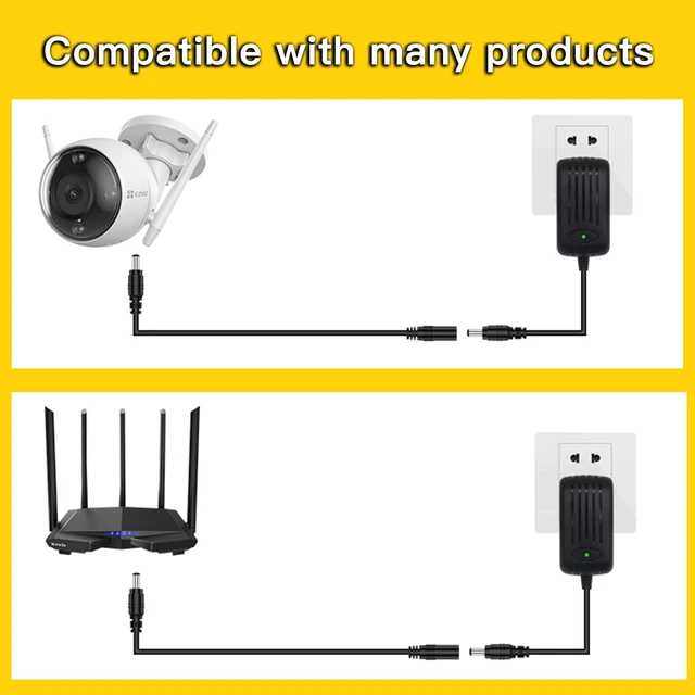 Alt view image 7 of 7 - 18Awg 5.5Mm X 2.1Mm Dc Extension Cord Adapter 15ft 12V Camera Power Extension Cable Dc Power Supply Adapter for Security Camera ()