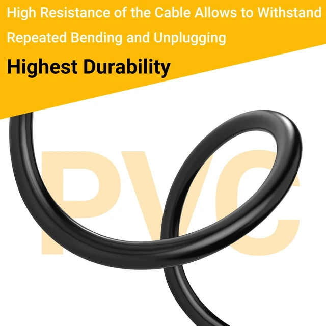 Alt view image 3 of 5 - 5.5x2.5mm DC Power Extension Cable Male to Female 18AWG 1-Pack 10FT | 12V/24V DC5525 Extension Cord for Power Adapter, CCTV Wireless IP Camera, Monitors, LED Controllers