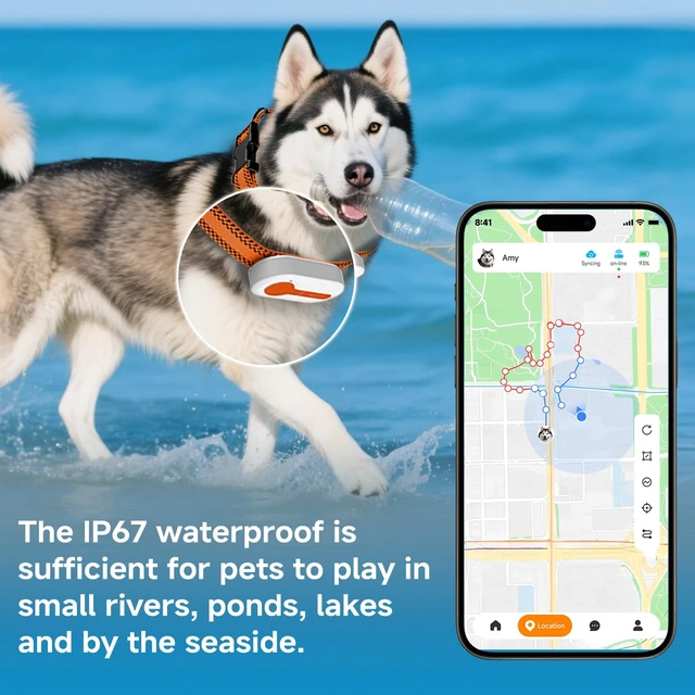 Alt view image 7 of 7 - Dog GPS Tracker Real-time Tracker Alerts Virtual Fence Location for Pet Over 11.06lbs Dog Cat Collar Attachment of Random Color Subscription Required Waterproof IP67 Health & Wellness White