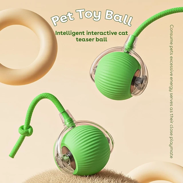 Alt view image 5 of 7 - Interactive Cat Toy Ball, Automatic Intercative Cat Toys for Indoor Cats, The 3rd Generation Agile Moving Cat Ball with Elastic Mesh Tail, Toys for Indoor Adult Cats, Motion Activated (Green)
