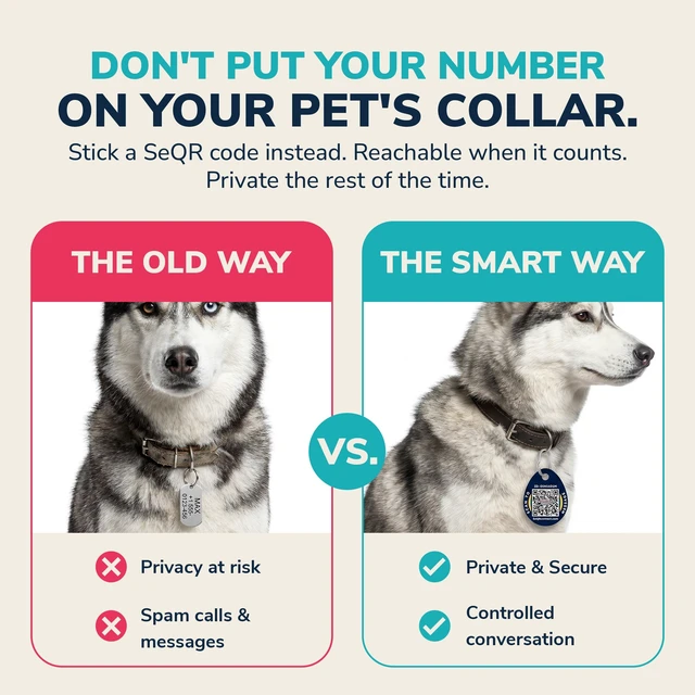 Alt view image 2 of 7 - Privacy Smart Dog Tag | Custom QR Code Tags, Navy, 1-Pack | Protect Personal Info & Pets | Round Acrylic Customizable Pet Tags | Scan Alerts & Secure Messaging | No Subscription Fee