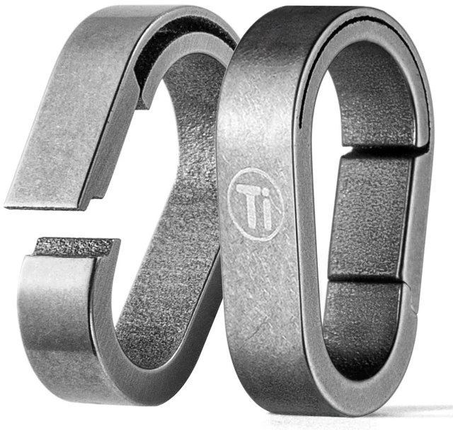 Main image of Titanium Key Ring Clip, Small Carabiner Keychain,Mini Snap Keyring (2Pcs mini clips grey)