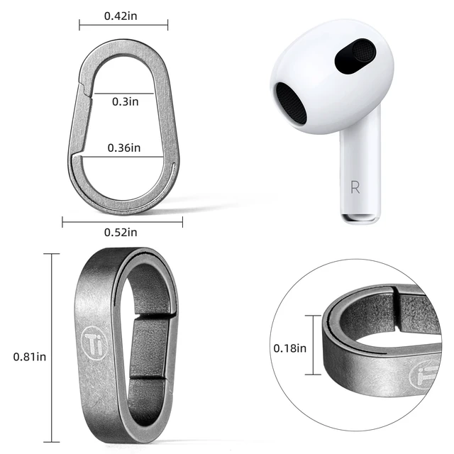 Alt view image 2 of 7 - Titanium Key Ring Clip, Small Carabiner Keychain,Mini Snap Keyring (2Pcs mini clips grey)