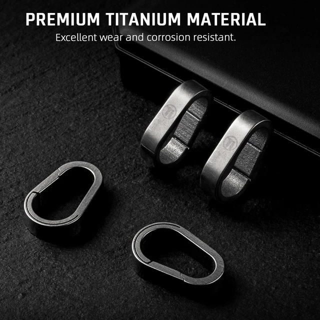 Alt view image 4 of 7 - Titanium Key Ring Clip, Small Carabiner Keychain,Mini Snap Keyring (2Pcs mini clips grey)
