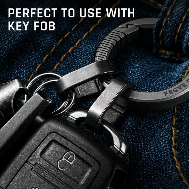 Alt view image 6 of 7 - Titanium Key Ring Clip, Small Carabiner Keychain,Mini Snap Keyring (2Pcs mini clips grey)
