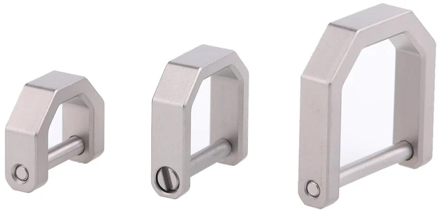 Alt view image 5 of 7 - Titanium D Ring Car Key Fob Tool Shackle Keychain Horseshoe Keyring U Shape