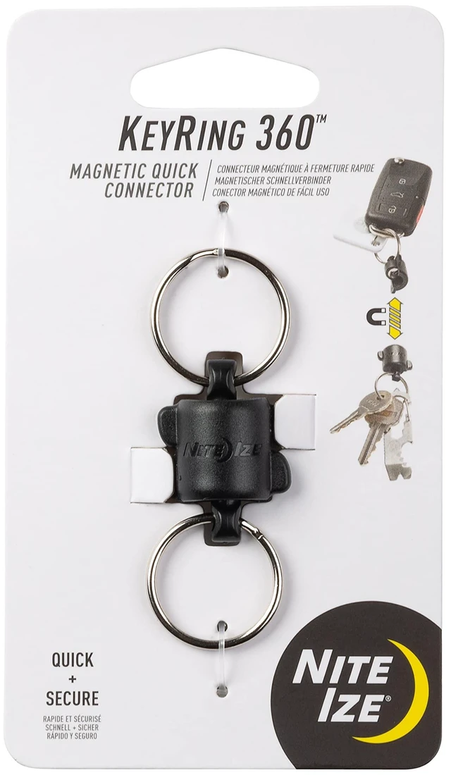 Main image of Polycarbonate Keyring 360 Magnetic Quick Connector, Magnetic Locking Split Rings for Keys