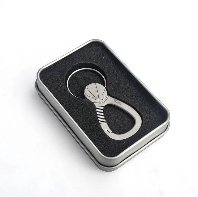 Main image of Titanium Keychain Clip, Small Metal Snap Clips, EDC Palm Sized Quick Release Clip for Home Camping Gift (Basketball Shape)