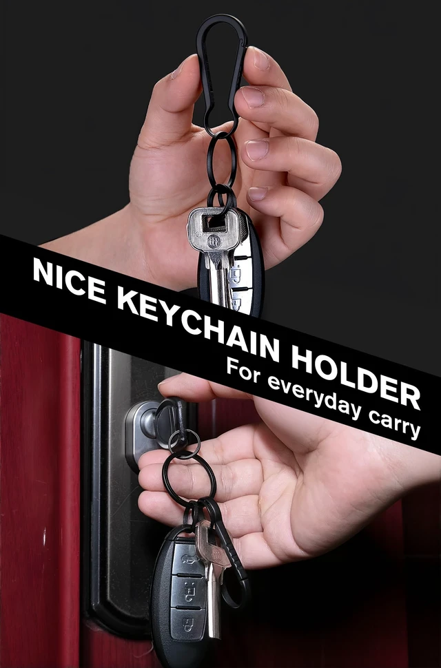 Alt view image 4 of 7 - EDC Titanium Carabiner Clip Hook, OLL04 | Black, Keychain Key Ring Holder, Small Snap Clamp, Rope Connetor, Quick Link, for Outdoor Camping, Hiking, Everyday Carry