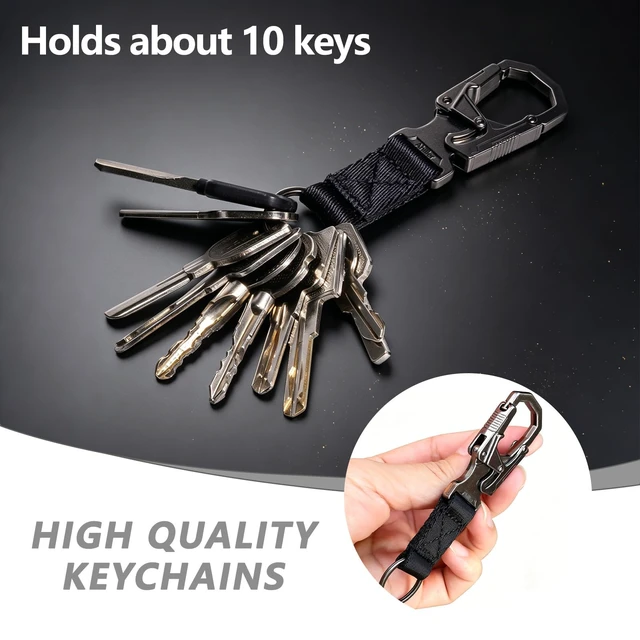 Alt view image 2 of 6 - Carabiner Clip Zinc Alloy Keychain | Heavy-Duty Metal Keychain, Unisex, Durable Carabiner, Adult Self-Locking Door Clip Keychain, Suitable for Car/House Keys