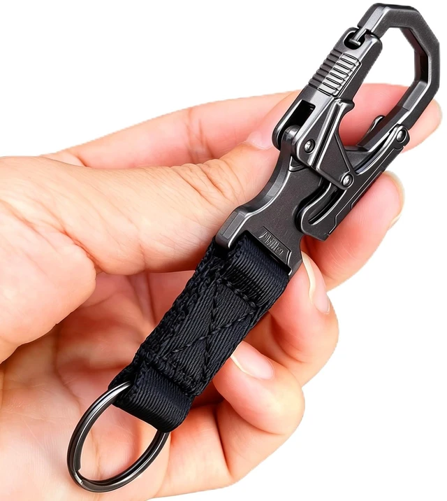 Main image of Carabiner Clip Zinc Alloy Keychain | Heavy-Duty Metal Keychain, Unisex, Durable Carabiner, Adult Self-Locking Door Clip Keychain, Suitable for Car/House Keys
