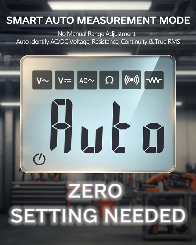 Alt view image 3 of 7 - DM202 Mini Multimeter, 4000 Counts True RMS Auto-Ranging, NCV, Voltage/Current/Resistance/Continuity, Data Hold Backlight, Portable Pocket Meter for Auto Home Electrical Test