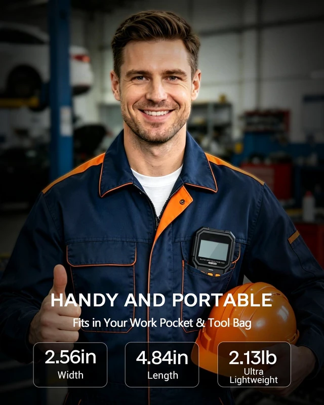 Alt view image 7 of 7 - DM202 Mini Multimeter, 4000 Counts True RMS Auto-Ranging, NCV, Voltage/Current/Resistance/Continuity, Data Hold Backlight, Portable Pocket Meter for Auto Home Electrical Test