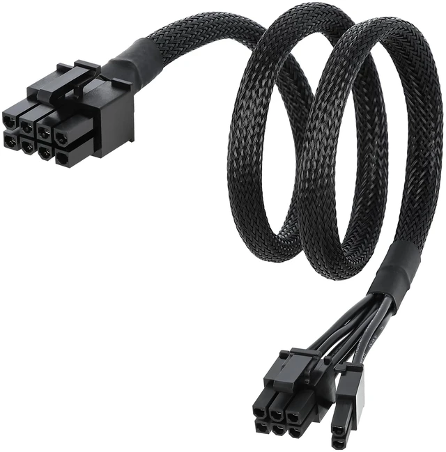 Main image of PCIe Cable for MSI Mag a750gl a850gl,8 Pin to 6+2 Pin GPU Power Cable for MSI PSU,Braided Sleeved GPU Power Supply Cables(25.5 inch),PCIe 8 Pin Male Rated for 10A Current (Black)