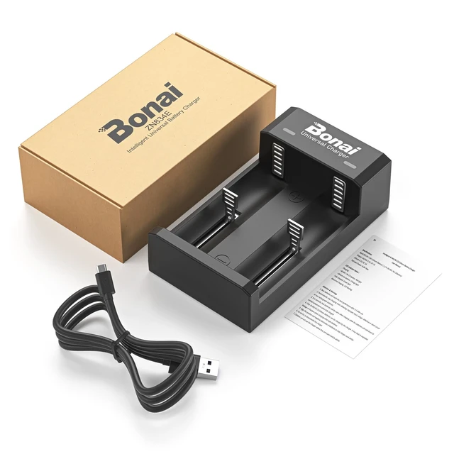Alt view image 7 of 7 - Battery Charger for 1.2V Ni-MH AA AAA C D Rechargeable Batteries, All Types of 3.7V Lithium Batteries - 2 Slots USB Charger