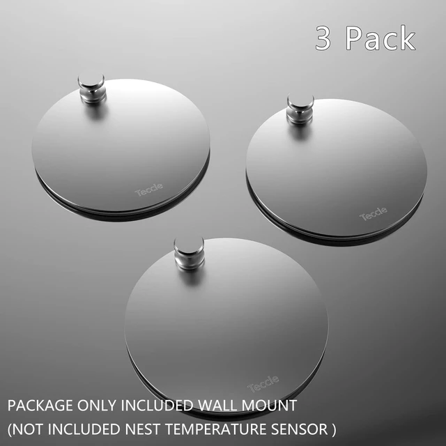 Alt view image 2 of 6 - 3 Pack Wall Mount for Nest Temperature Sensor 2nd Gen / 1st gen | No Hole Stainless Steel Bracket Plate for Google Nest Temperature Sensor Mount to Smooth and Dry Surface