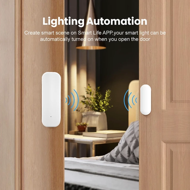 Alt view image 4 of 6 - Smart WiFi Door Sensor: Wireless Window Sensor with App Notification Alert, Tuya Door Open Contact Sensor for Home Security, No Hub Required, Compatible with Alexa Google Assistant