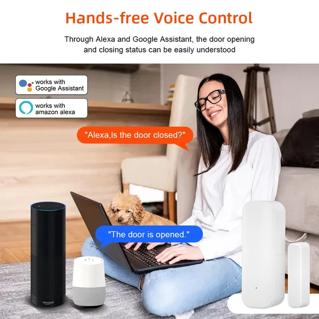 Alt view image 3 of 6 - Smart WiFi Door Sensor: Wireless Window Sensor with App Notification Alert, Tuya Door Open Contact Sensor for Home Security, No Hub Required, Compatible with Alexa Google Assistant
