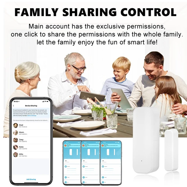 Alt view image 6 of 6 - Smart WiFi Door Sensor: Wireless Window Sensor with App Notification Alert, Tuya Door Open Contact Sensor for Home Security, No Hub Required, Compatible with Alexa Google Assistant