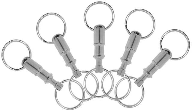 Main image of Quick Release, Pull-Apart Key Holder Separator, Pack of 5, Silver (70705)